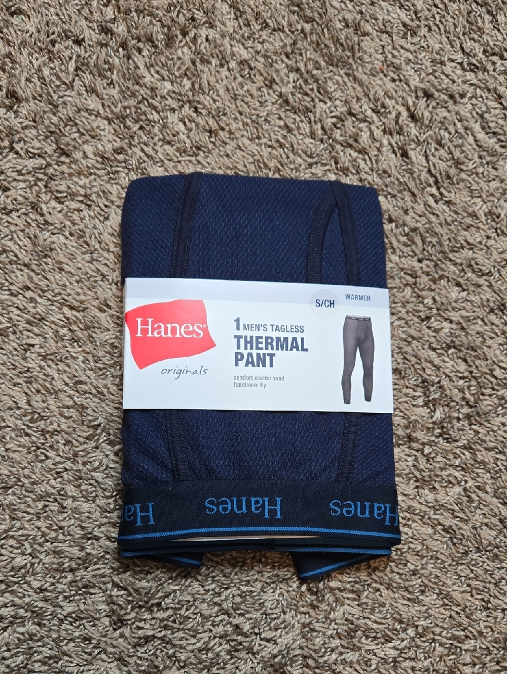 Hanes Originals Men's Tagless Small Warmer Thermal Pants Comfort Elastic Band